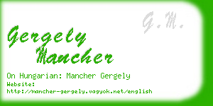 gergely mancher business card